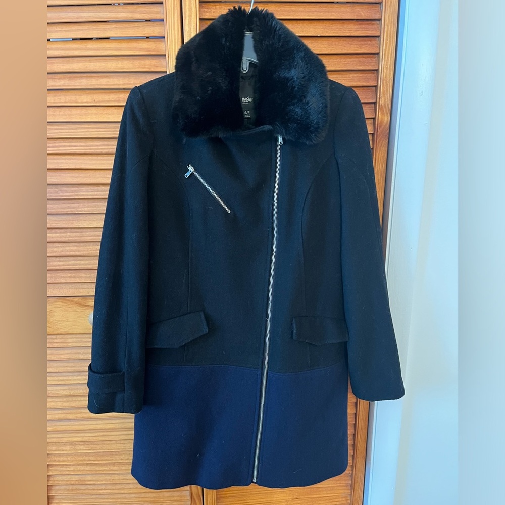 Long Coat - Wool Blend, Faux Fur